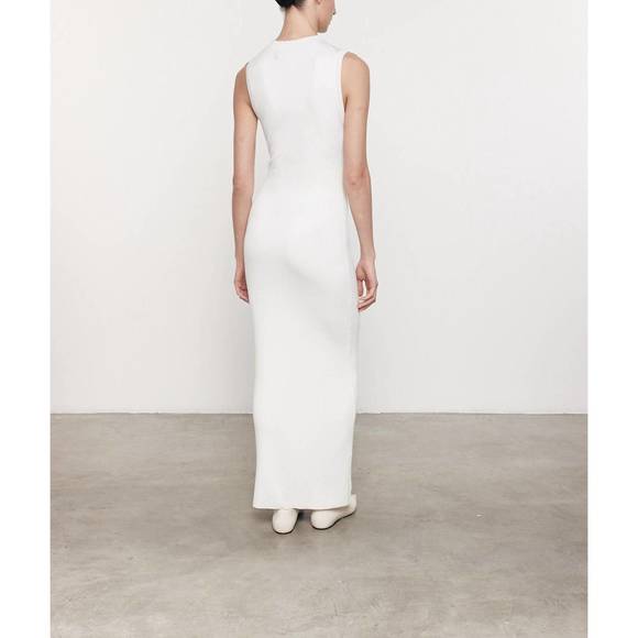 NEW ENZA COSTA silk sweater rib mockneck dress in white - Picture 2 of 2